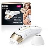 Braun IPL Silk Expert Pro 5 Haarentfernungsgerät, für dauerhaft sichtbare Haarentfernung, Venus Rasierer & Tasche, Alternative zur Laser Haarentfernung, Geschenk für Frauen, PL5137, weiß/gold