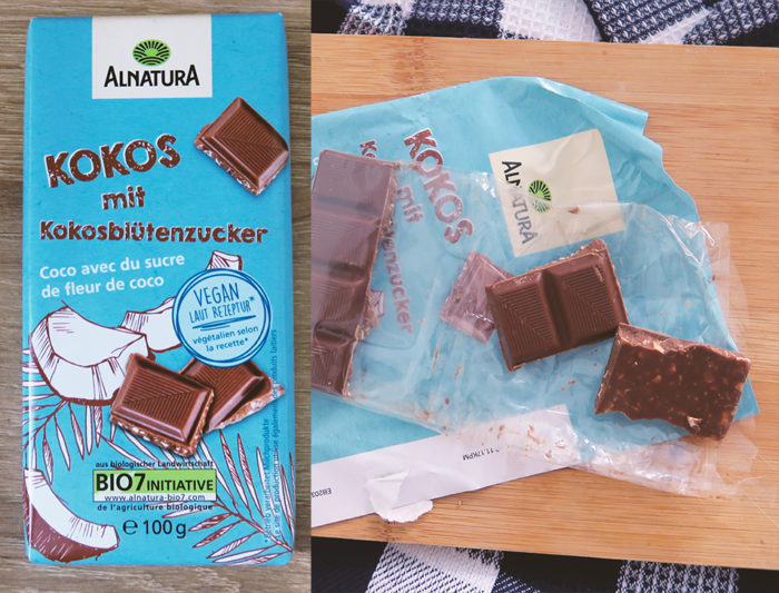 ALNATURA KOKOS gesunde Schokolade mit Kokosblütenzucker Vegan Vergleich Test
