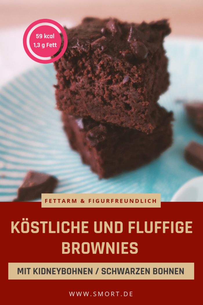 Köstliche fluffige Brownies mit Bohnen – fettarm & ohne weißen Zucker